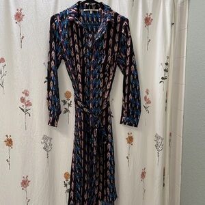 Collective Concepts Blue and Pink Patterned Dress sz s